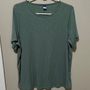Old Navy Textured Green Short Sleeve Tee